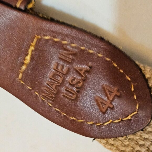 Zep-Pro Mens Belt Brass Buckle Brown Leather Accents & Fish Design 44 Inch Made - Picture 4 of 11